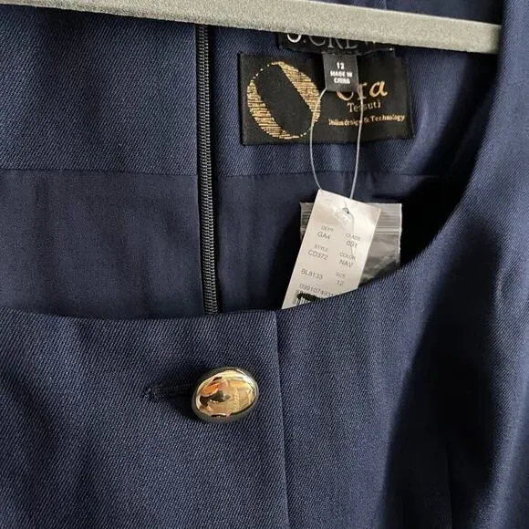 J.Crew Sofia sleeveless dress in structured wool Navy Size 12 NWT - Picture 6 of 8